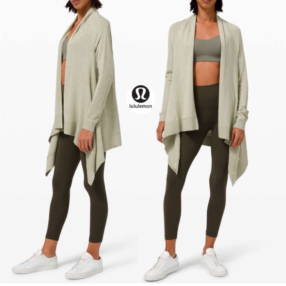 LULULEMON Cashlu Knit Wrap in Heathered Rosemary Green Size XS/S NWT